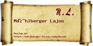 Mühlberger Lajos névjegykártya